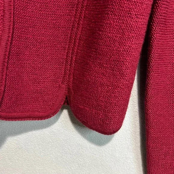 Jacobson's Wool Cardigan Jacket Womens Small Red Scalloped Gold Buttons Vintage - Picture 5 of 7